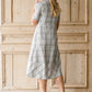 Button Up Plaid 1/2 Sleeve Midi Dress - FINAL SALE Dresses