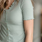 Button Up Ruffle Sleeve Top Shirt Polagram
