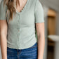 Button Up Ruffle Sleeve Top Shirt Polagram