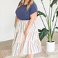Button Up Tiered Striped Skirt Skirts