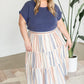 Button Up Tiered Striped Skirt Skirts
