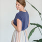 Button Up Tiered Striped Skirt Skirts