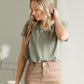 Button Up Top with Contrasting Detail Shirt Polagram