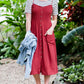 Tank style coral colored faux button midi dress