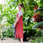 Tank style coral colored faux button midi dress