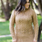 women's cable knit taupe or plum sweater