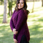 women's cable knit taupe or plum sweater