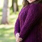 women's cable knit taupe or plum sweater