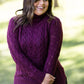 women's cable knit taupe or plum sweater