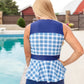 Caley Gingham Peplum Swim Top Tops