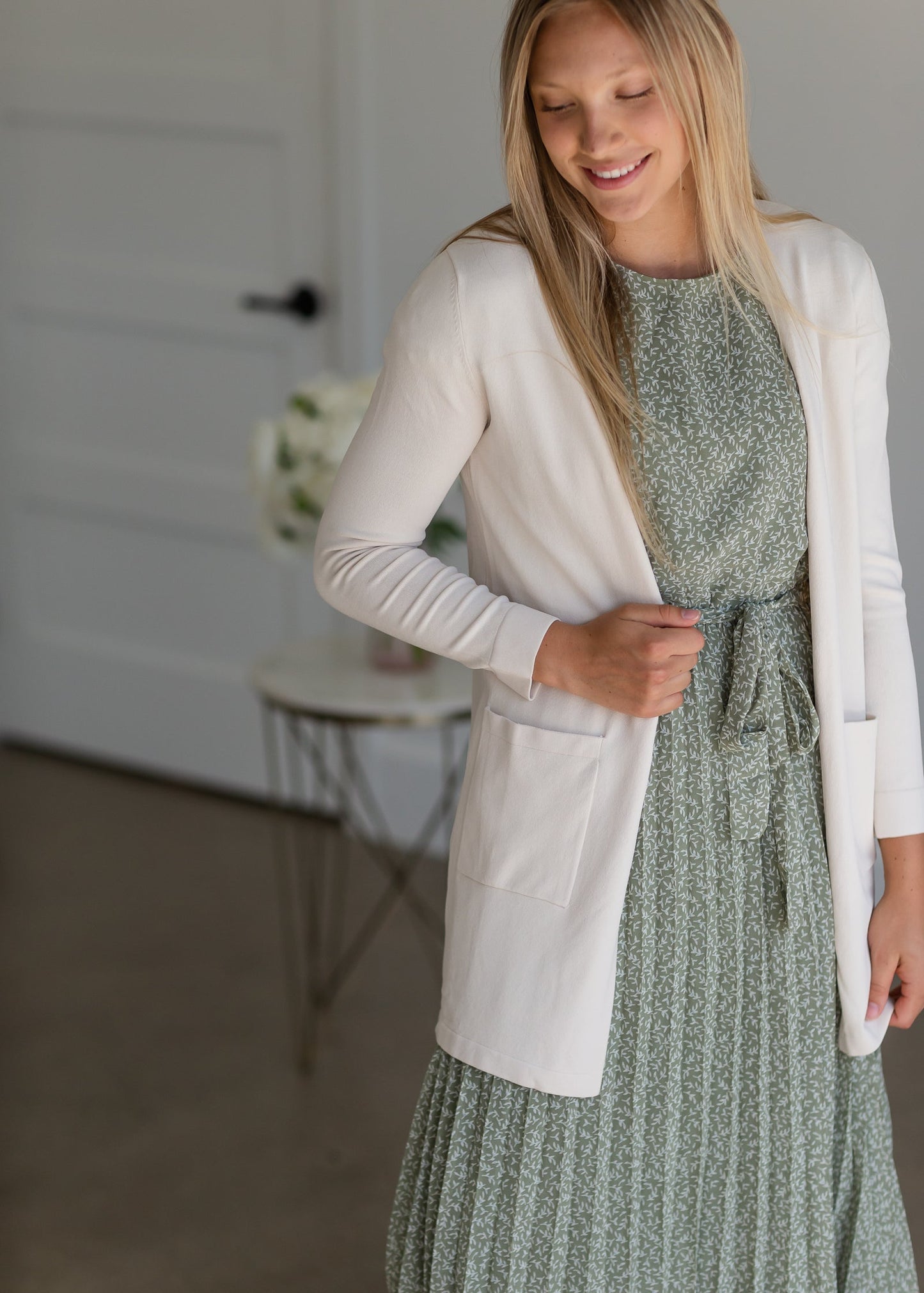 Cally Cream Open Front Cardigan - FINAL SALE Tops