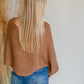 Camel Balloon Sleeve Knit Sweater Tops LUSH
