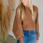 Camel Balloon Sleeve Knit Sweater Tops LUSH