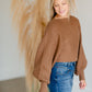 Camel Balloon Sleeve Knit Sweater Tops LUSH
