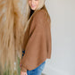 Camel Balloon Sleeve Knit Sweater Tops LUSH