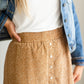 Camel Button Front Patterned Maxi Skirt Skirts