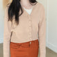 Camel Button Up Knit Sweater Top Tops Polagram + BaeVely
