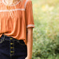 Camel Embroidered Detail Top - FINAL SALE Tops