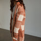 Camel Long Sleeve Plaid Cardigan Tops Polagram