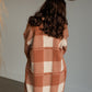 Camel Long Sleeve Plaid Cardigan Tops Polagram