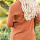 Camel Open Front Waffle Long Sleeve Cardigan Tops
