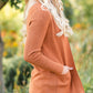 Camel Open Front Waffle Long Sleeve Cardigan Tops