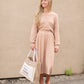 Camel Ribbed Midi Skirt Skirts