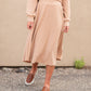 Camel Ribbed Midi Skirt Skirts