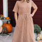 Camel Striped Knit Midi Dress - FINAL SALE Dresses