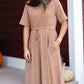 Camel Striped Knit Midi Dress - FINAL SALE Dresses