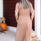 Camel Striped Knit Midi Dress - FINAL SALE Dresses