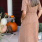 Camel Striped Knit Midi Dress - FINAL SALE Dresses