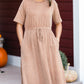 Camel Striped Knit Midi Dress - FINAL SALE Dresses
