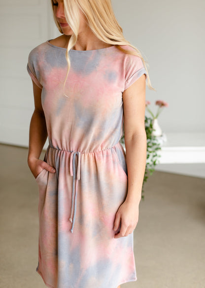 Cap Sleeve Tie Dye Midi Dress - FINAL SALE Dresses