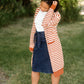 Caramel Striped Long Sleeve Cardigan - FINAL SALE Tops
