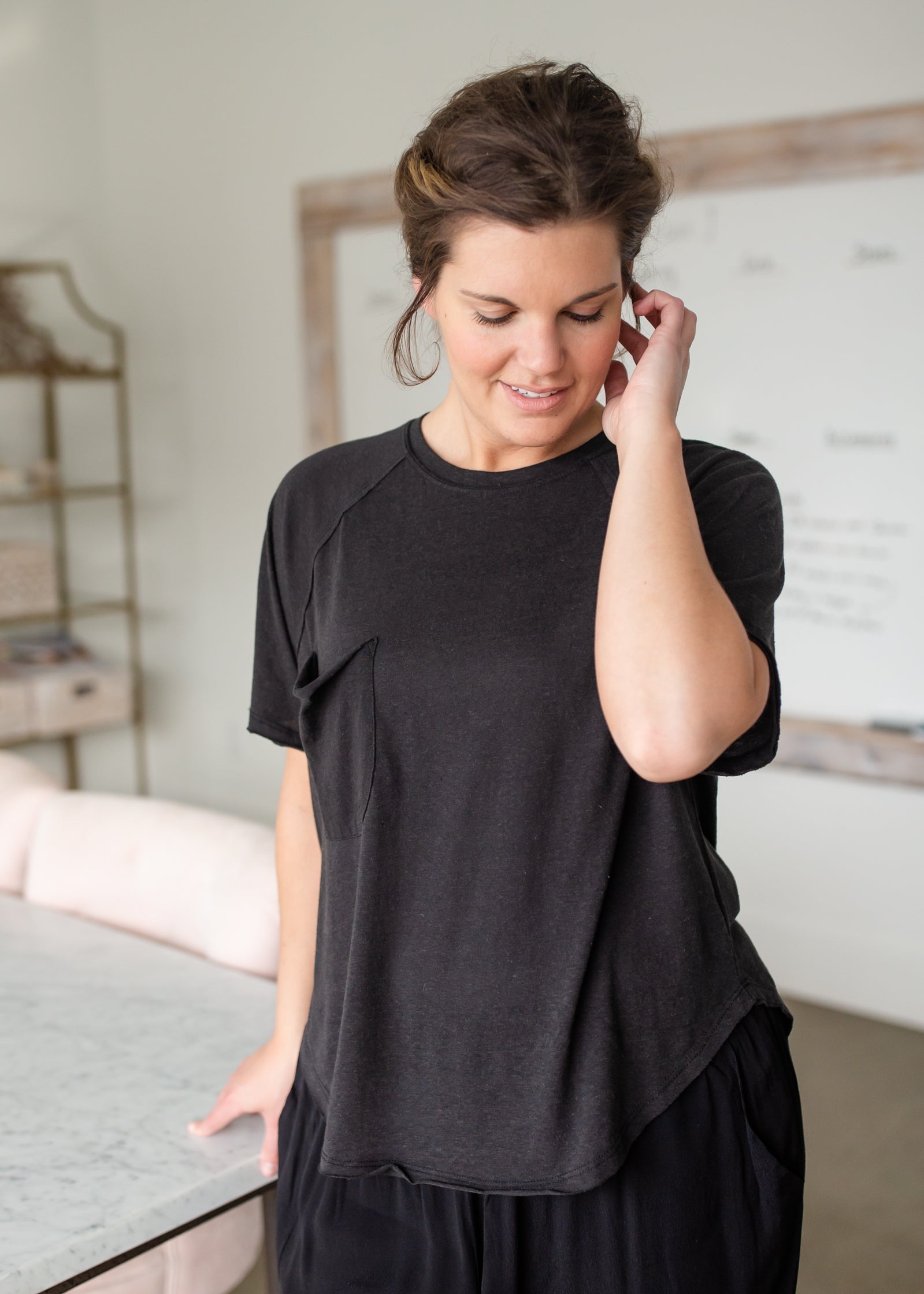 Carly Triblend Pocket Tee Tops Z Supply Black / XS