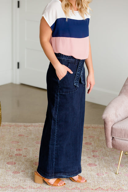 Caroline Paper Bag Tie Denim Jean Skirt - FINAL SALE Skirts