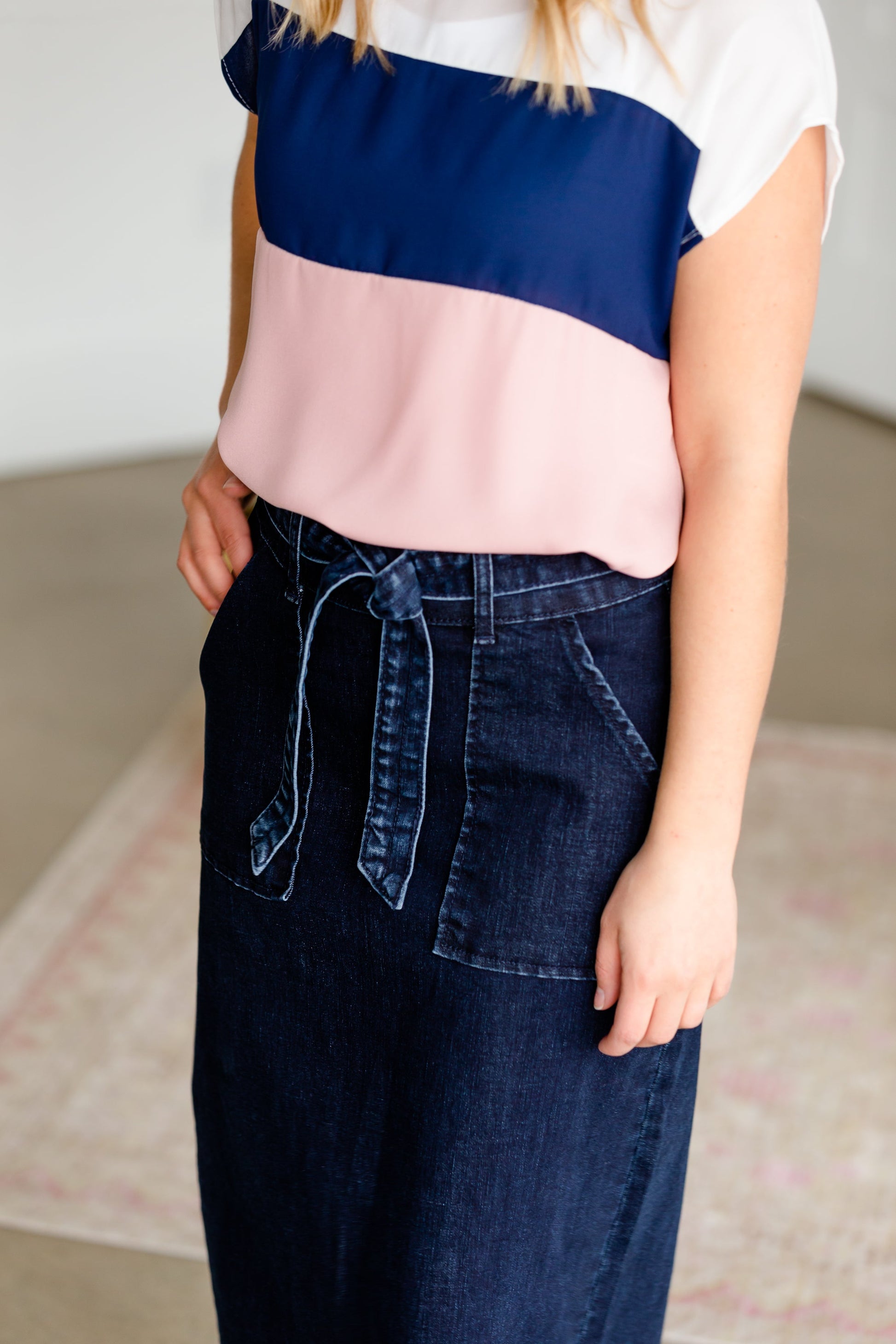 Caroline Paper Bag Tie Denim Jean Skirt - FINAL SALE Skirts