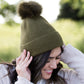 cashmere ribbed knit olive or blush hat