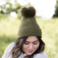 cashmere ribbed knit olive or blush hat