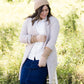 cashmere waffle knit hat and gloves in a taupe color
