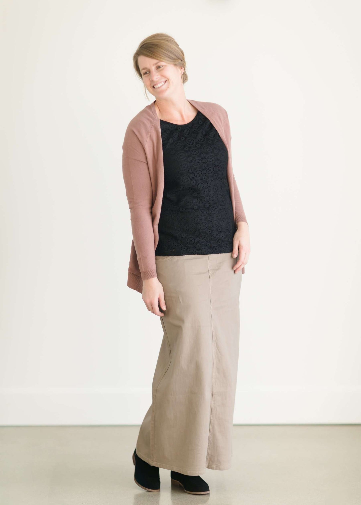 Casual Knit Cardigan - FINAL SALE Layering Essentials Mauve / S