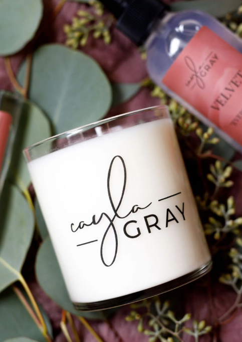 Cayla Gray Soy Candle Accessories Velvet