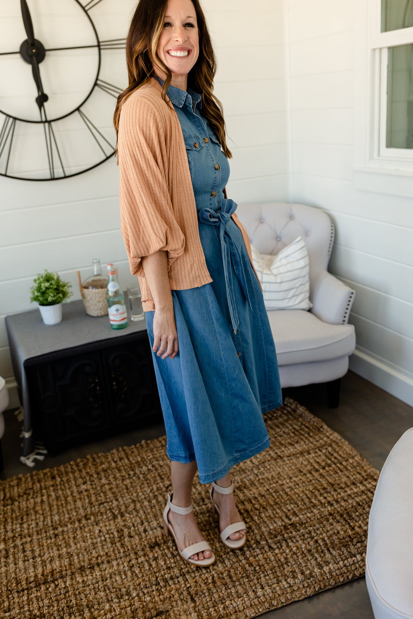 Chambray Button + Belted Midi Dress - FINAL SALE Dresses