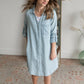 Chambray Button Up Dress Dresses Thread & Supply