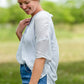 Chambray Striped 3/4 Sleeve Top - FINAL SALE Tops