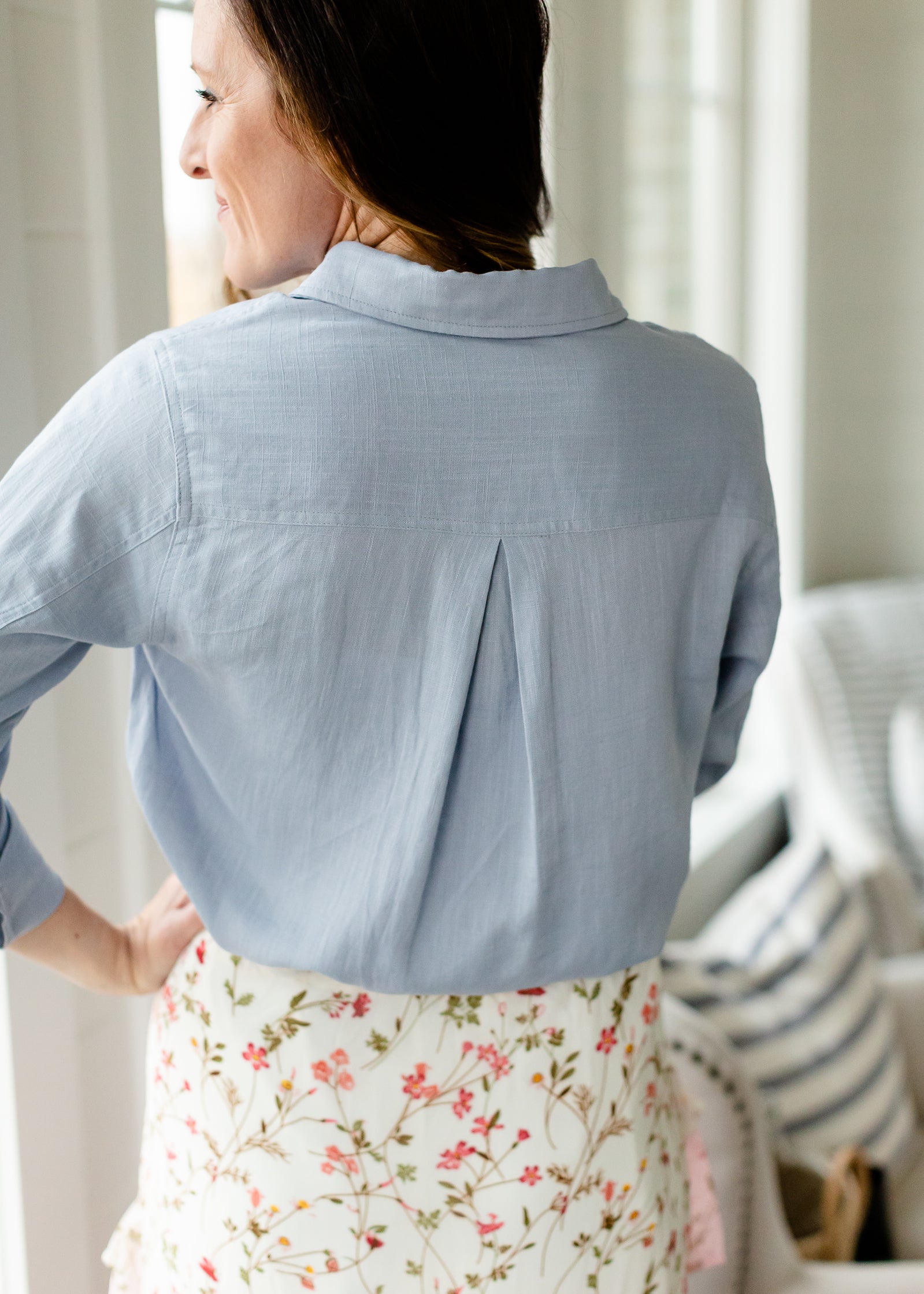 Chambray Style Denim Top - FINAL SALE Tops