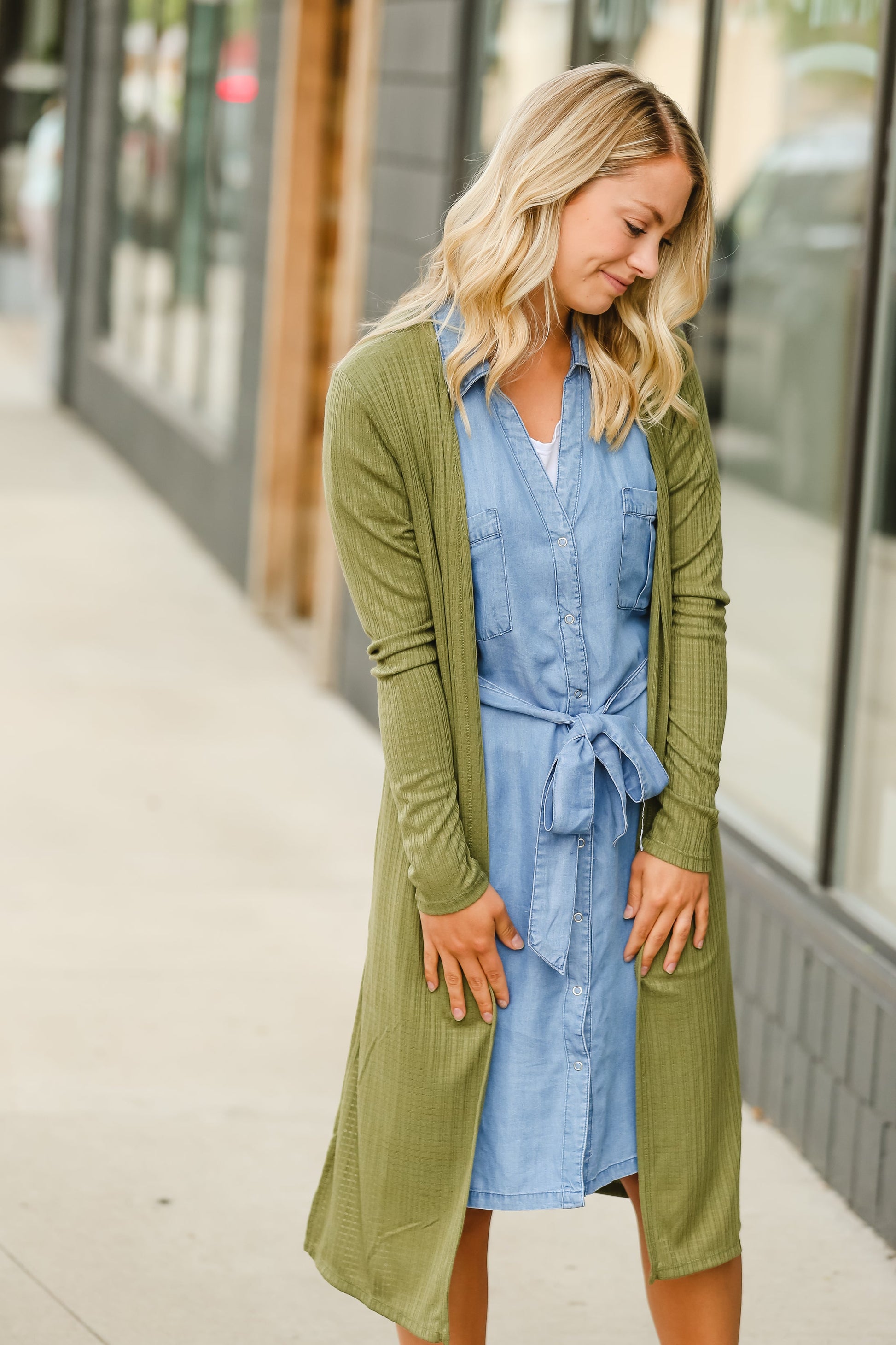 Chambray Tie Waist Midi Dress - FINAL SALE Dresses