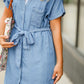 Chambray Tie Waist Midi Dress - FINAL SALE Dresses
