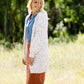 multi color popcorn knit open front ivory cardigan